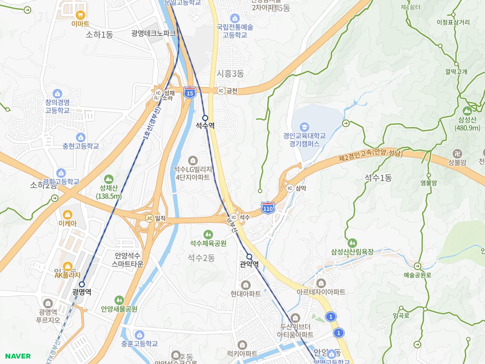 광명배달맨 루트 지도