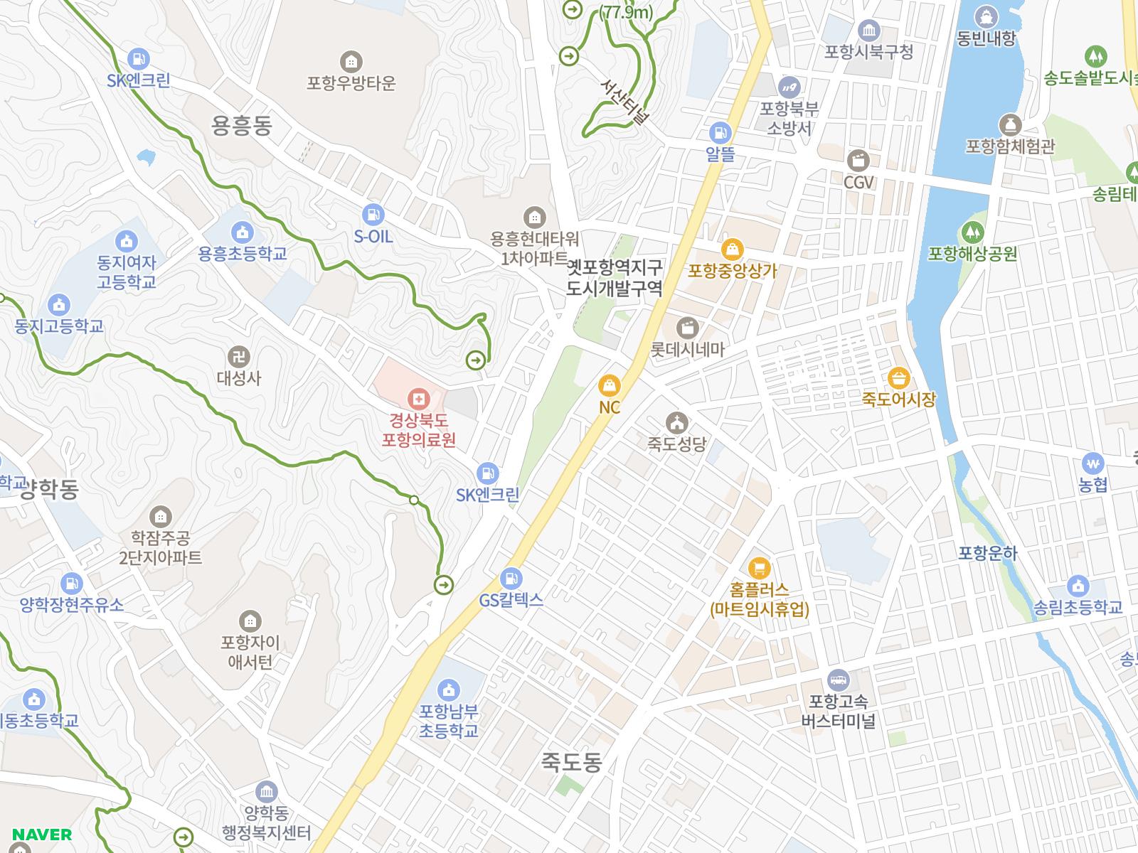 포항일대탑 루트 지도